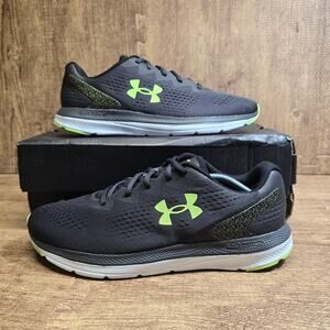 Men UA Under Armour Charged Impulse 2 Running Shoes Black & Volt 3024136-108